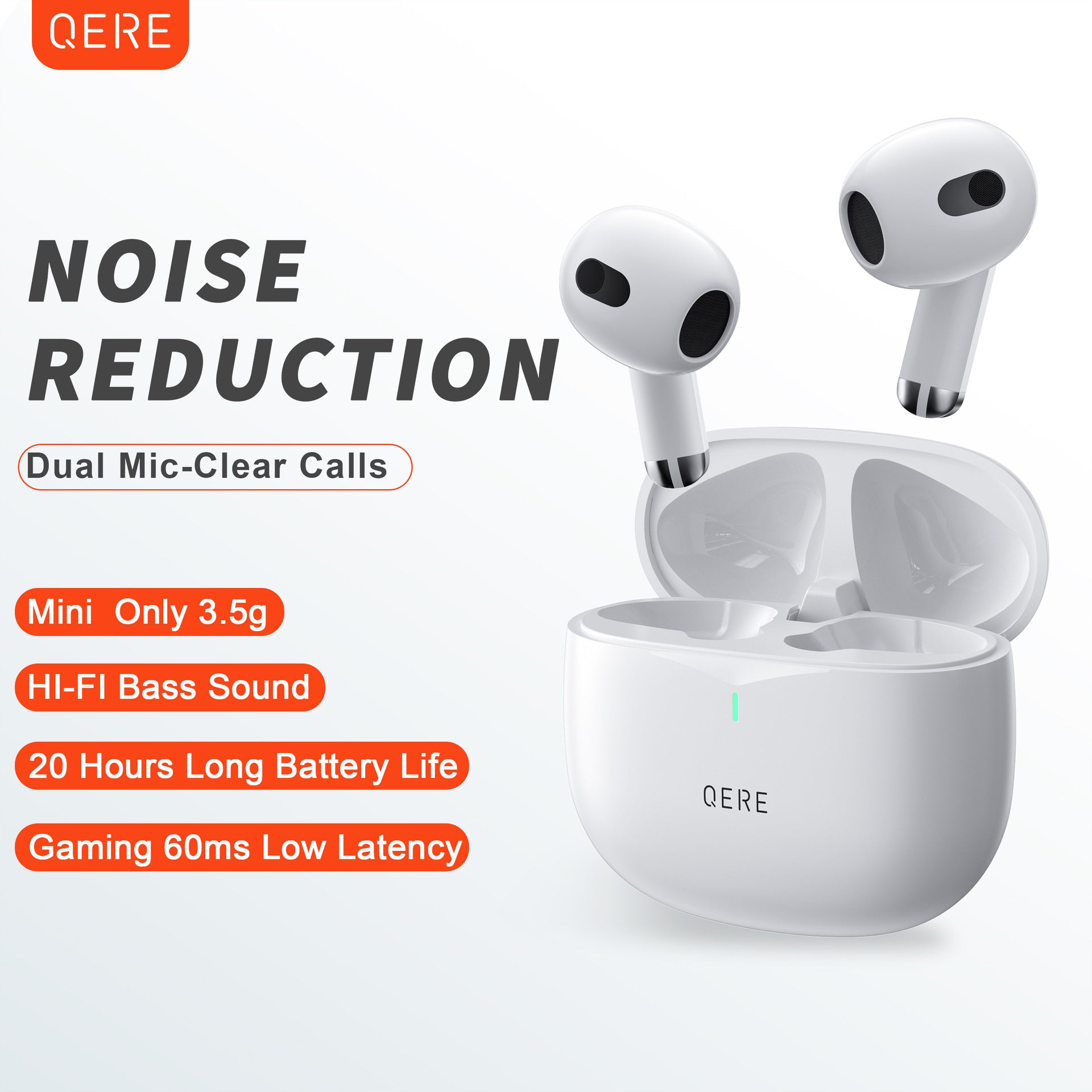 Cross-border QERE E28 New Tws Wireless Bluetooth Headset In-ear Subwoofer Gaming Headset Ultra-long Battery Life