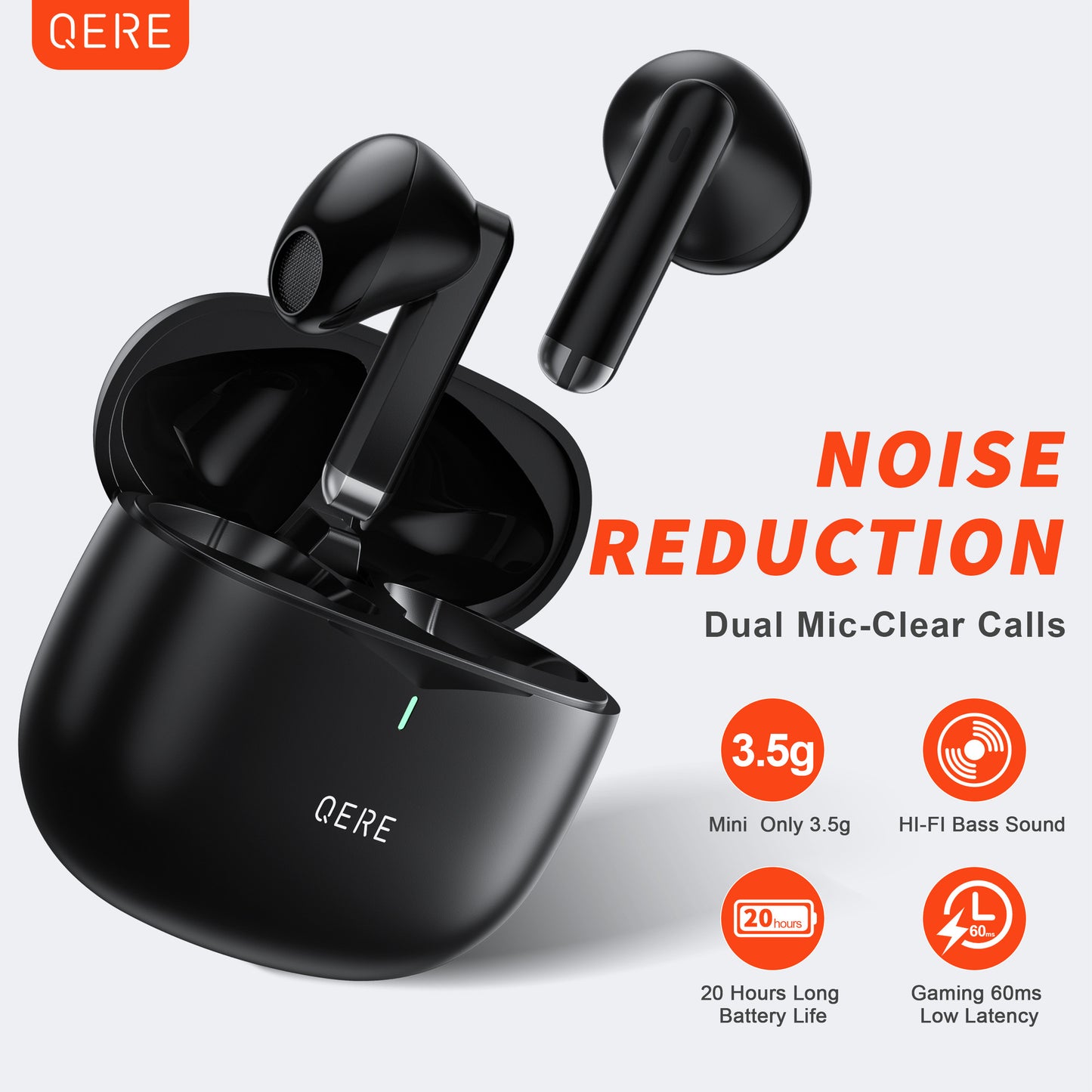 Cross-border QERE E28 New Tws Wireless Bluetooth Headset In-ear Subwoofer Gaming Headset Ultra-long Battery Life